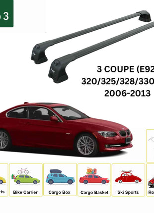 Bmw 3 Coupe E92 2006-2013 Portbagaj Taşıyıcı Ara Atkı Aparatı Paw Pro 3 Siyah