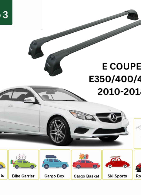 Mercedes Benz E Coupe C207 2010-2018 Portbagaj Taşıyıcı Ara Atkı Aparatı Paw Pro 3 Siyah
