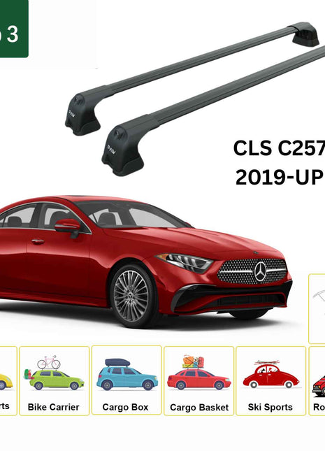 Mercedes Benz Cls C257 2019-2021 Portbagaj Taşıyıcı Ara Atkı Aparatı Paw Pro 3 Siyah