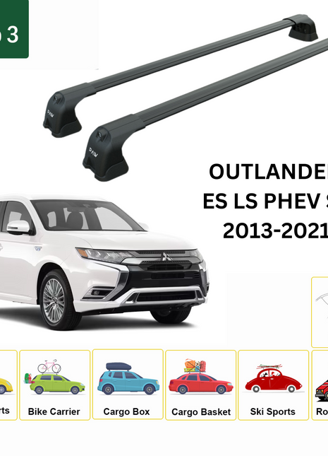 Mitsubishi Outlander Sport 2013-2021 Portbagaj Taşıyıcı Ara Atkı Aparatı Paw Pro 3 Siyah