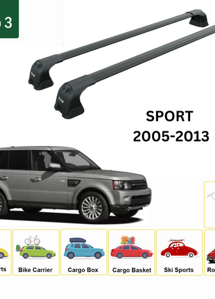 Land Rover Range Rover Sport (L320) 2005-2013 Portbagaj Taşıyıcı Ara Atkı Aparatı Paw Pro 3Roof Alu Siyah