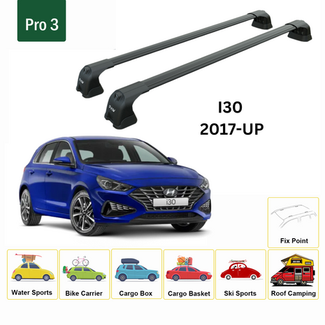 Hyundai İ30 2017-2025 Portbagaj Taşıyıcı Ara Atkı Aparatı Paw Pro 3 Siyah