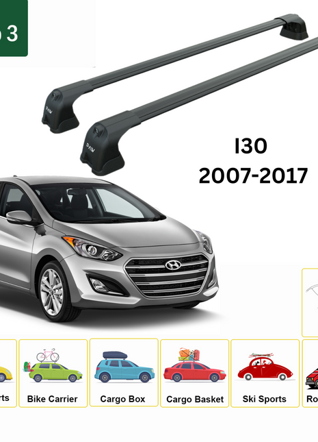 Hyundai İ30 2007-2012 Portbagaj Taşıyıcı Ara Atkı Aparatı Paw Pro 3 Siyah