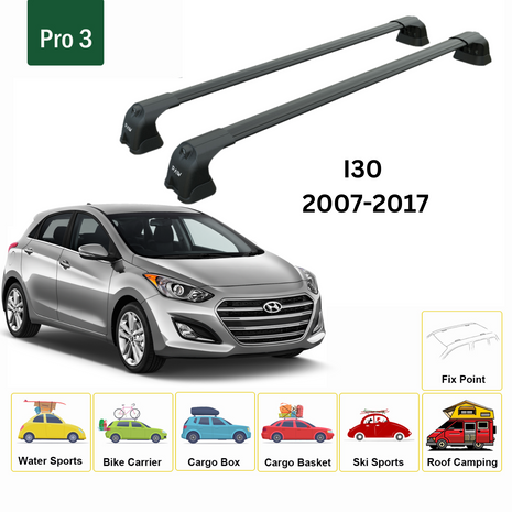 Hyundai İ30 2007-2012 Portbagaj Taşıyıcı Ara Atkı Aparatı Paw Pro 3 Siyah