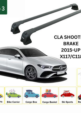 Mercedes Cla Sb 2013-2019 Portbagaj Taşıyıcı Ara Atkı Aparatı Paw Pro 3 Siyah