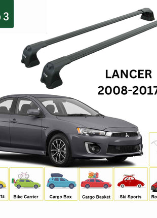 Mitsubishi Lancer 2008-2017 Portbagaj Taşıyıcı Ara Atkı Aparatı Paw Pro 3 Siyah