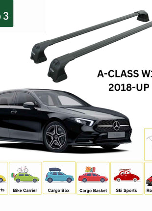 Mercedes A Hb W177 2018-2025 Portbagaj Taşıyıcı Ara Atkı Aparatı Paw Pro 3 Siyah