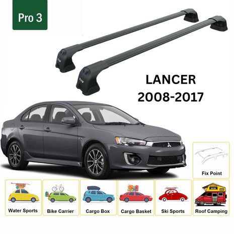 Mitsubishi Lancer 2008-2017 Portbagaj Taşıyıcı Ara Atkı Aparatı Paw Pro 3 Siyah