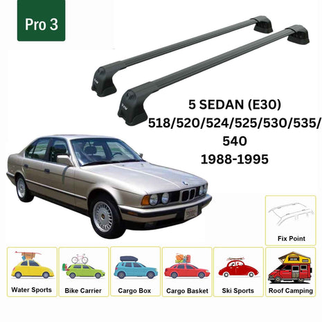 Bmw 5 Sedan E30 1988-1995 Portbagaj Taşıyıcı Ara Atkı Aparatı Paw Pro 3 Siyah