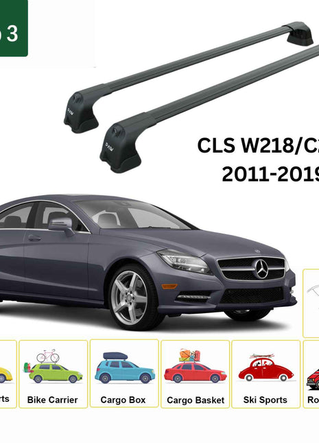 Mercedes Benz Cls W218 2011-2019 Portbagaj Taşıyıcı Ara Atkı Aparatı Paw Pro 3 Siyah