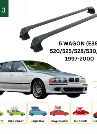 Bmw 5 Wagon (E39) 1997-2000 Portbagaj Taşıyıcı Ara Atkı Aparatı Paw Pro 3 Siyah