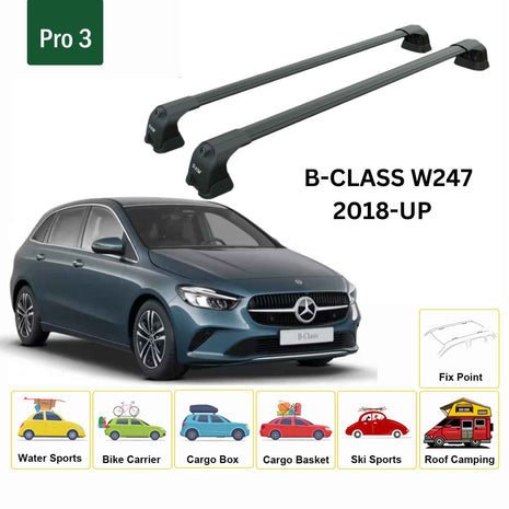 Mercedes Benz B W247 2018-2025 Portbagaj Taşıyıcı Ara Atkı Aparatı Paw Pro 3 Siyah