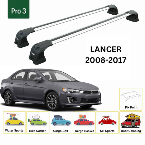 Mitsubishi Lancer 2008-2017 Portbagaj Taşıyıcı Ara Atkı Aparatı Paw Pro 3 Gri
