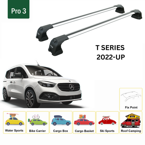 Mercedes Benz T-Series 2022-2025 Portbagaj Taşıyıcı Ara Atkı Aparatı Paw Pro 3 Gri