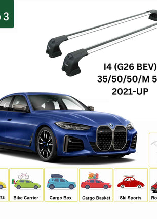 Bmw I4 (G26 Bev) 2021-2025 Portbagaj Taşıyıcı Ara Atkı Aparatı Paw Pro 3 Gri