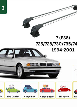 Bmw 7 E38 1994-2001 Portbagaj Taşıyıcı Ara Atkı Aparatı Paw Pro 3 Gri