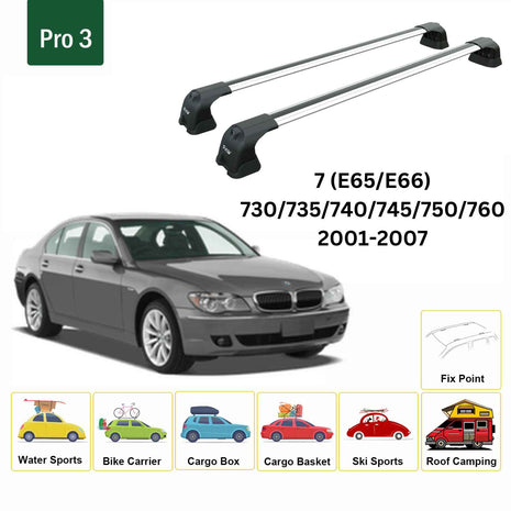 Bmw 7 (E65/66) 2001-2007 Portbagaj Taşıyıcı Ara Atkı Aparatı Paw Pro 3 Gri