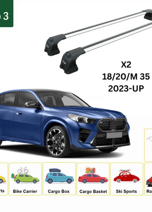 Bmw X2 2023-2025 Portbagaj Taşıyıcı Ara Atkı Aparatı Paw Pro 3 Gri