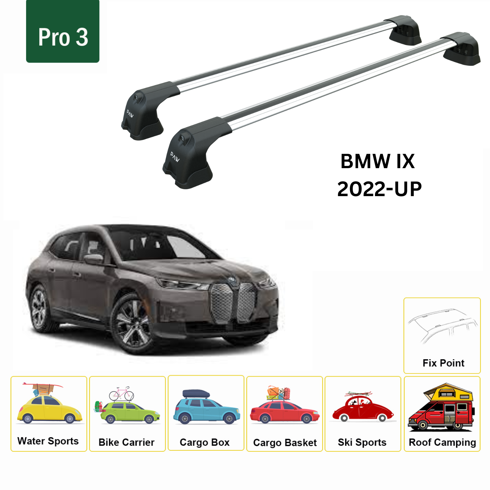 Bmw İx Portbagaj Taşıyıcı Ara Atkı Aparatı Paw Pro 3 Gri