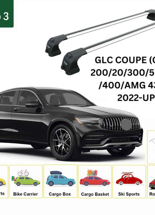 Mercedes Benz Glc Coupe (C254) 2022-2025 Portbagaj Taşıyıcı Ara Atkı Aparatı Paw Pro 3 Gri