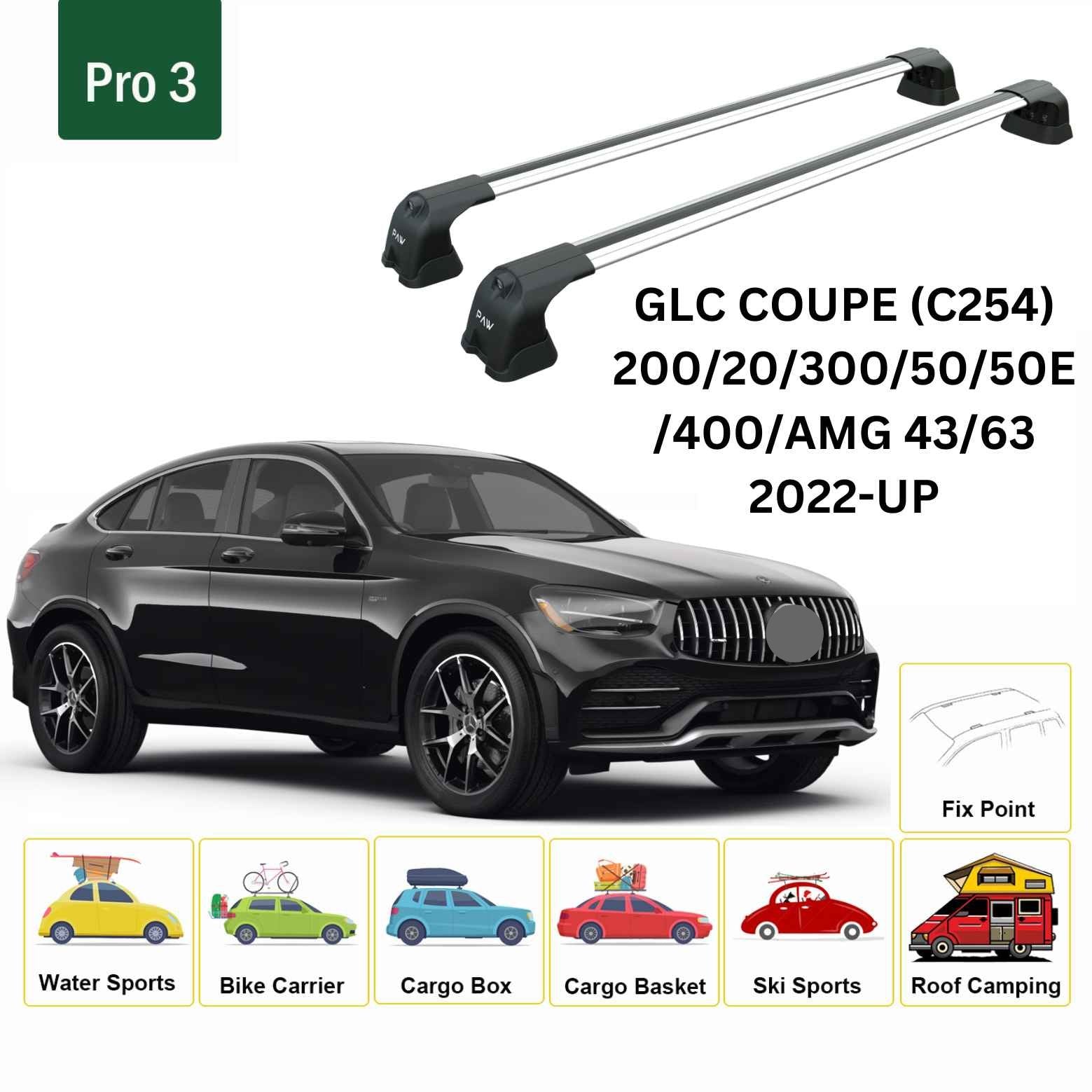 Mercedes Benz Glc Coupe (C254) 2022-2025 Portbagaj Taşıyıcı Ara Atkı Aparatı Paw Pro 3 Gri