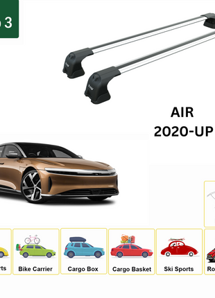 Lucid Air 2020-2025 Portbagaj Taşıyıcı Ara Atkı Aparatı Paw Pro 3 Gri