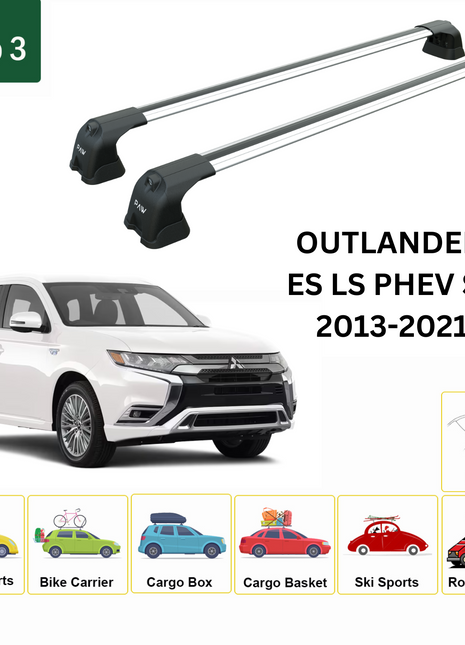 Mitsubishi Outlander Sport 2013-2021 Portbagaj Taşıyıcı Ara Atkı Aparatı Paw Pro 3 Gri