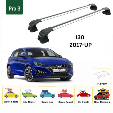 Hyundai İ30 2017-2025 Portbagaj Taşıyıcı Ara Atkı Aparatı Paw Pro 3 Gri