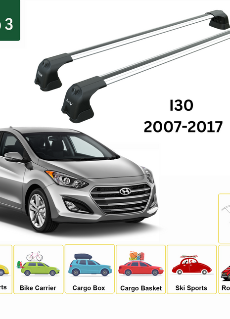 Hyundai İ30 2007-2012 Portbagaj Taşıyıcı Ara Atkı Aparatı Paw Pro 3 Gri