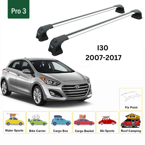 Hyundai İ30 2007-2012 Portbagaj Taşıyıcı Ara Atkı Aparatı Paw Pro 3 Gri