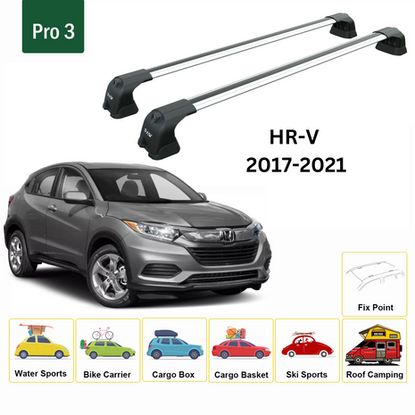 Honda Hr-V 2017-2021 Portbagaj Taşıyıcı Ara Atkı Aparatı Paw Pro 3 Gri