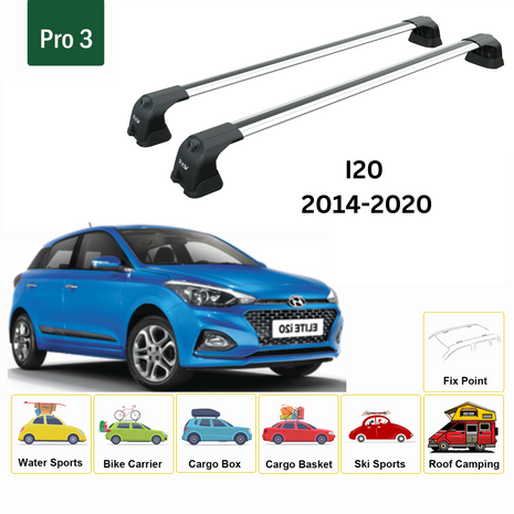 Hyundai İ20 2014-2020 Portbagaj Taşıyıcı Ara Atkı Aparatı Paw Pro 3 Gri