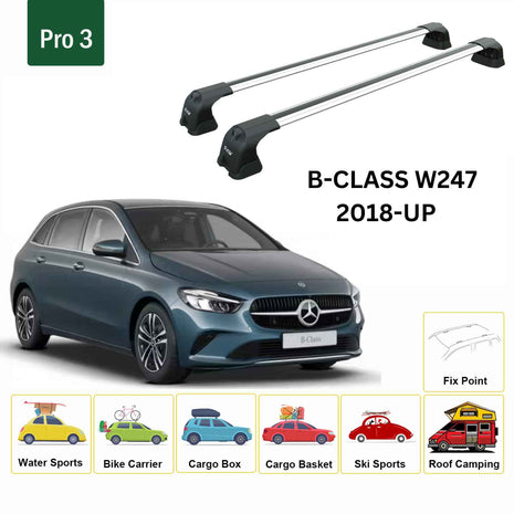 Mercedes Benz B W247 2018-2025 Portbagaj Taşıyıcı Ara Atkı Aparatı Paw Pro 3 Gri