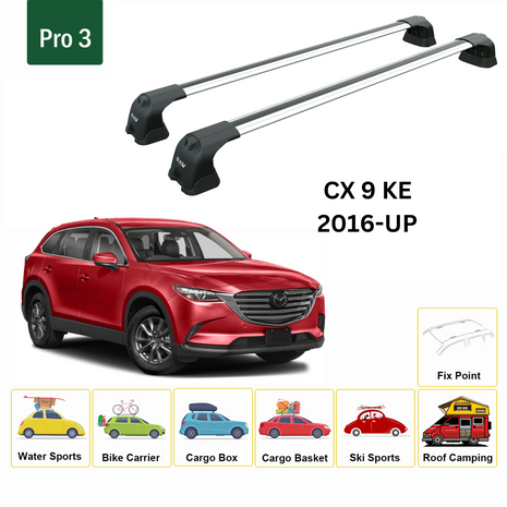 Mazda Cx-9 Tc 2016-2023 Portbagaj Taşıyıcı Ara Atkisi - Ara Çubuk Paw Pro 2 Gri