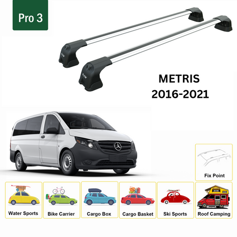 Mercedes Benz Metris 2016-2021 Portbagaj Taşıyıcı Ara Atkı Aparatı Paw Pro 3 Gri