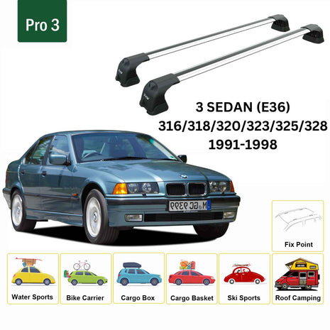Bmw 3 Sedan E36 1991-1998 Portbagaj Taşıyıcı Ara Atkı Aparatı Paw Pro 3 Gri