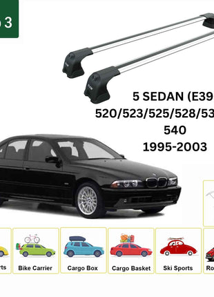Bmw 5 Sedan E39 1995-2003 Portbagaj Taşıyıcı Ara Atkı Aparatı Paw Pro 3 Gri