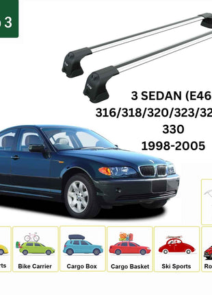 Bmw 3 Sedan E46 1998-2005 Portbagaj Taşıyıcı Ara Atkı Aparatı Paw Pro 3 Gri