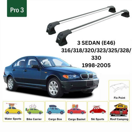 Bmw 3 Sedan E46 1998-2005 Portbagaj Taşıyıcı Ara Atkı Aparatı Paw Pro 3 Gri