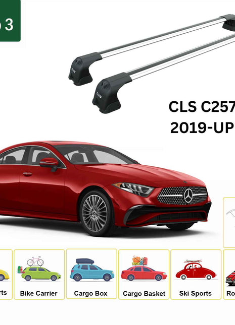 Mercedes Benz Cls C257 2019-2021 Portbagaj Taşıyıcı Ara Atkı Aparatı Paw Pro 3 Gri