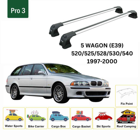 Bmw 5 Wagon (E39) 1997-2000 Portbagaj Taşıyıcı Ara Atkı Aparatı Paw Pro 3 Gri