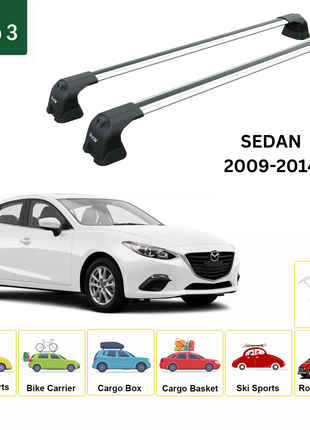 Mazda 3 Sedan 2009-2014 Portbagaj Taşıyıcı Ara Atkı Aparatı Paw Pro 3 Gri