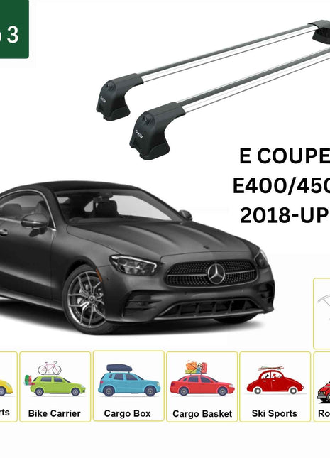 Mercedes Benz E Coupe C238 2018-2023 Portbagaj Taşıyıcı Ara Atkı Aparatı Paw Pro 3 Gri