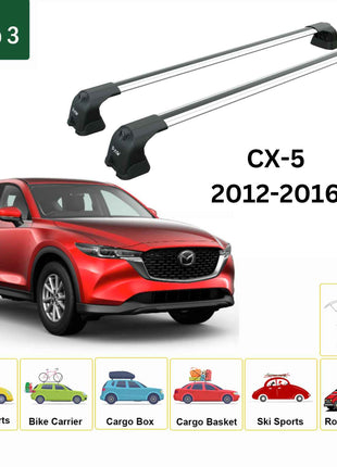 Mazda Cx 5 Kf 2017-2025 Portbagaj Taşıyıcı Ara Atkı Aparatı Paw Pro 3 Gri