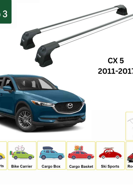 Mazda Cx 5 Ke 2011-2017 Portbagaj Taşıyıcı Ara Atkı Aparatı Paw Pro 3 Gri