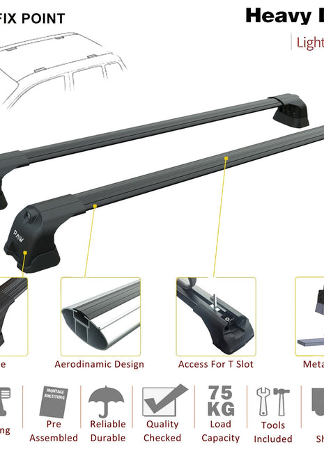 Subaru Impreza Hatchback 2007-2014 Roof Rack Cross Bar Fix Point Gri