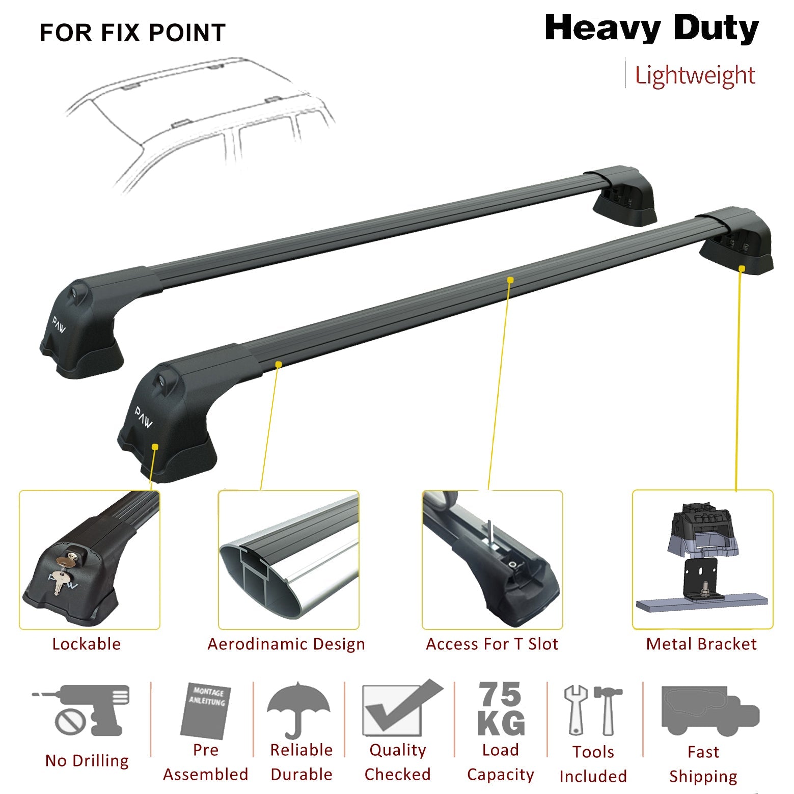 Honda Cr-V Mk3 2007-2012 Portbagaj Taşıyıcı Ara Atkisi - Ara Çubuk Paw Pro 2 Gri