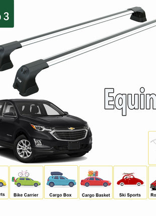 Chevrolet Equinox 2018-2023 Portbagaj Taşıyıcı Ara Atkı Aparatı Paw Pro 3 Siyah