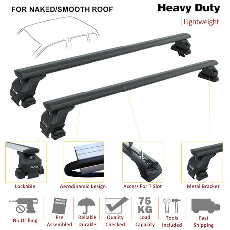 Fitting Roof Racks, Roof Boxes or Roof Bike Racks Compatible with Fiat Panda 319 Siyah 2012- Onwards