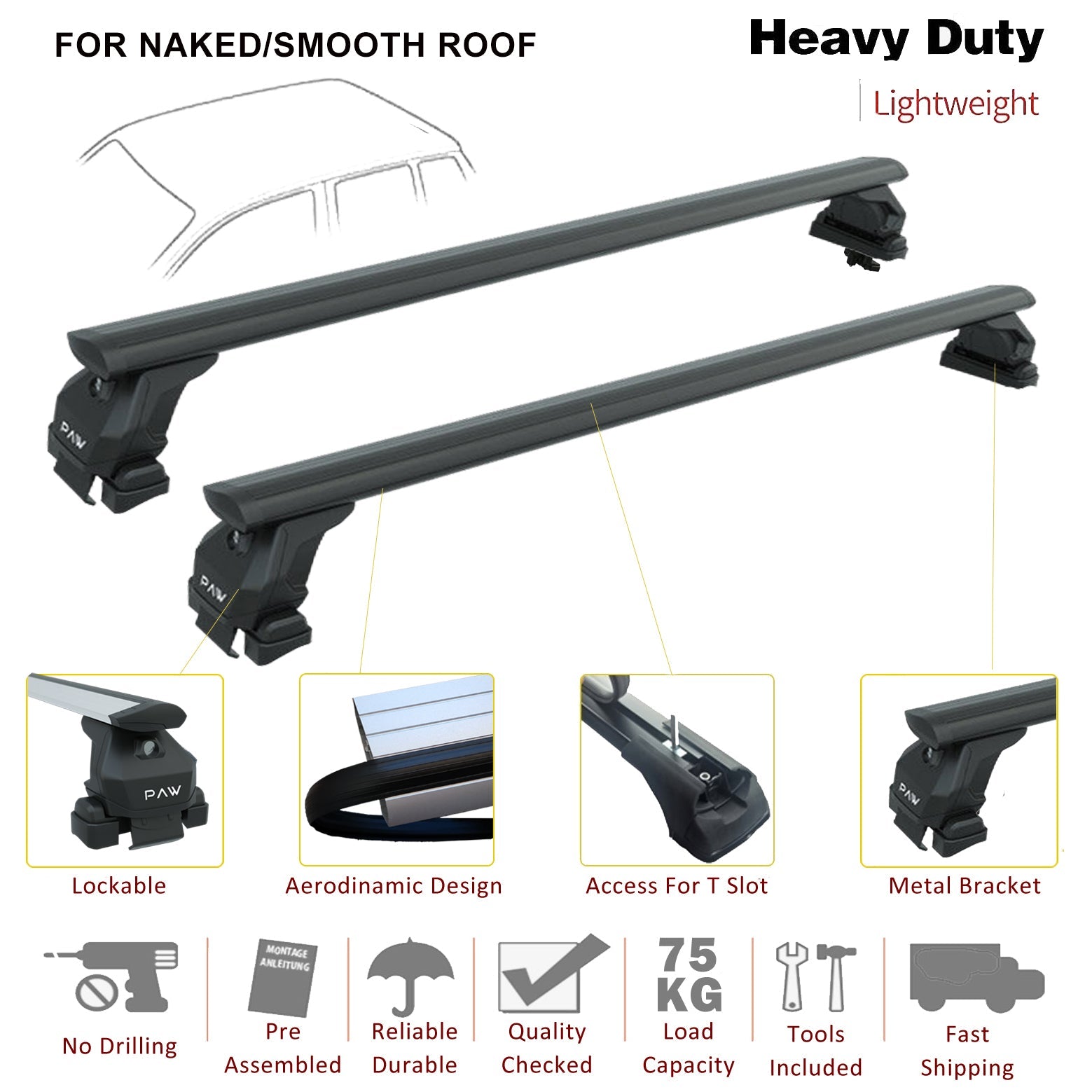 For Honda Civic Sedan 2021-2025 Roof Rack Cross Bars Normal Roof Alu Silver